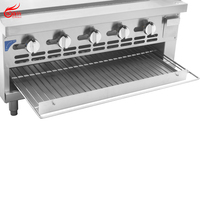 Grill de comptoir à gaz robuste de 36 pouces en acier inoxydable avec pare-éclaboussures pour la préparation rapide de steaks et de burgers (GS36LT)