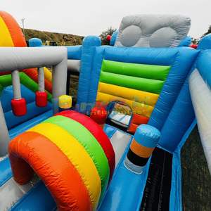 Castillo inflable comercial para niños con tobogán y zona de saltos, modelo Aufblasbare Robot-Hupfburg. - Product Image 6