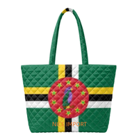 Sac fourre-tout matelassé avec drapeau de la Barbade, sacs à main de travail pour femmes, sacs fourre-tout légers à ouverture supérieure pour les voyages, l'université et la plage