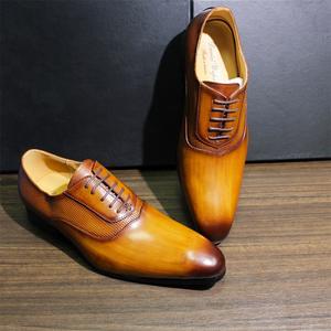 Nouvelles Chaussures Habillées Décontractées pour Hommes à Bout Pointu, Imperméables, à Lacets, Grande Taille, en Patchwork, Vente en Gros. Carrière au bureau personnalisée - Product Image 4