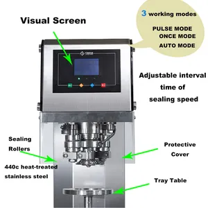 Instelbare Snelheid Nieuwe Blikken Blikken Inblikken Machine Handleiding Huisdier Kan Sealer Machine Voor Popcorn
