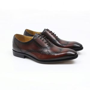 Chaussures Oxford de bureau pour hommes en cuir véritable de qualité supérieure, neuves - Product Image 5