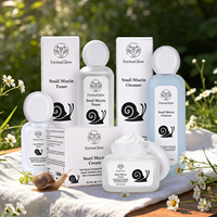 Kit de Soins Visage Réparateur et Hydratant à la Mucine d'Escargot Fermentée : Nettoyant, Tonique, Sérum et Crème Apaisante