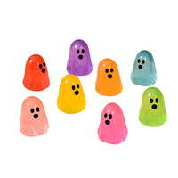Gantungan Kunci Resin Hantu Kartun Bercahaya Halloween Grosir Kustom, Liontin Manik-Manik Mini DIY, Perhiasan Ulang Tahun Pernikahan Lucu
