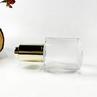 Nouvelle conception de flacons compte-gouttes en verre transparent vides pour soins de la peau cosmétiques, huile essentielle, 50 ml
