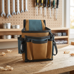 Bolsa de Herramientas Pequeña para Electricista, para Cinturón de Herramientas, Cierre de Hebilla Marrón, Personalizable OEM/ODM, 10-14 Bolsillos, Organizador de Herramientas de Construcción - Product Image 2