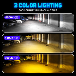 หลอดไฟหน้ารถยนต์ LED 3 สี ขาว เหลือง รุ่น H1 H3 9005 9006 H11 H4 H7 หลอดไฟ LED สำหรับรถยนต์ - Product Image 6