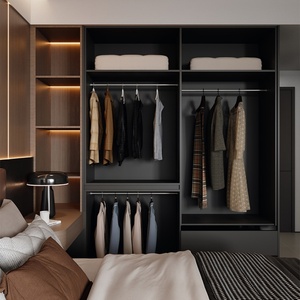 Ensemble de chambre à coucher avec armoire, table de chevet d'angle, design moderne, meubles sur mesure - Product Image 5