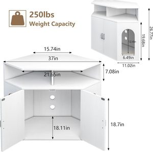 Jaula para gatos, armario de esquina, aparador de almacenamiento para el hogar, habitación sencilla para gatos, guarida interior - Product Image 5