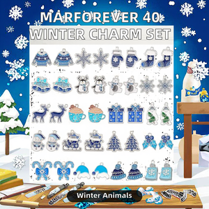 MARFOREVER Abalorios de Invierno: Pares de Dijes de Navidad con Copo de Nieve, Muñeco de Nieve, Oso Polar y Pingüino de Aleación Esmaltada para Fabricación de Joyas y Fiestas - Product Image 2