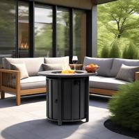 Table de foyer au propane en acier galvanisé durable, puissance de chauffage de 40 000 BTU, autoportante, écologique, pour utilisation en intérieur/extérieur sur la terrasse