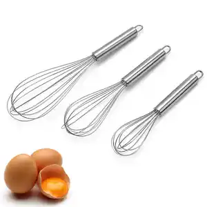 hot selling kitchen products 2022 Manual Rotatable Stainless Steel Bread Dough Egg Whisk Ball Stirrer Mixer Beater