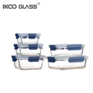 IKOO High Borosilicate Glass Food Storage Container Borosilicate Glass Lunch Box Food Container