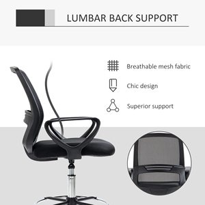 Chaise de bureau exécutive ergonomique moderne haut de gamme en maille avec support lombaire réglable et pivotante - Product Image 5