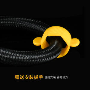 Tuyau tressé noir de 3/8 pouces de diamètre intérieur, tuyau flexible d'alimentation en eau pour robinet de toilette, connexion d'entrée de chauffe-eau - Product Image 4