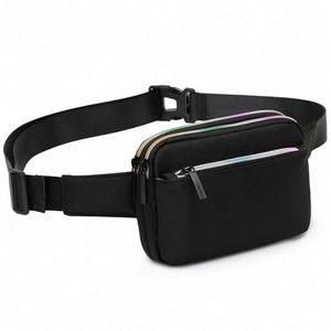 Sac banane en nylon bandoulière pour femme, mini sac de poitrine sport, pochette téléphone, sac de taille personnalisé avec fermeture éclair, vente en gros - Product Image 1