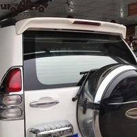 Accessoires extérieurs de qualité stable, ABS noir brillant avec lumières, aileron de toit arrière pour Toyota Prado FJ120 2700 4000 2003-2009