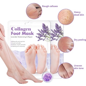 Calcetines Mascarilla para Pies de Lavanda de Marca Blanca con Vitamina C y Glicerina: Hidratantes, Nutritivos, Suavizantes, Iluminadores, para Piel Seca y con Efecto Peeling, Veganos - Product Image 4