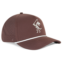 Casquette de baseball unisexe personnalisée HN10 à 5 panneaux, performance, logo brodé, trous découpés au laser, casquette de sport imperméable, casquette en polyester avec cordon