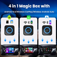 Adaptador Inalámbrico CarPlay Playaibox Android 15, Android Auto Box 4+32G para YouTube, Netflix, Google, Compatible con Pantalla Dividida y Múltiples Aplicaciones