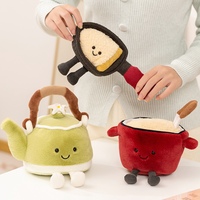 Jouets en peluche en forme de pot à fromage, bouilloire à thé vert, accessoires de jeu, accessoires de cuisine, décoration de la maison