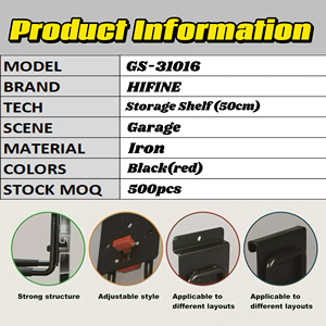 <strong>50cm</strong> Slatwall Storage <strong>Shelf</strong> Metal Wall Mounted Display <strong>Shelf</strong> for Bottles Retail Shop Garage - Product Image 3