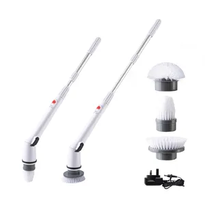 Elektrische Elektronische Spin Scrubber Draadloze Douche Scrubber Power Badkamer Scrubber Met 4 Borstel Heads