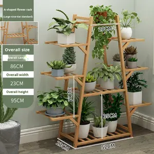 حامل زهور عصري قائم على البيئة مع لون خشب طبيعي لغرفة المعيشة والشرفة - Product Image 5