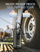 Compresseur d'air portable intelligent en ABS 160 PSI 3 fois plus rapide sans fil avec lumière LED et affichage numérique pour voiture/moto/vélo/ballon
