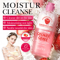 SADOER Gel Douche Moussant Éclaircissant à la Crème de Fraise 300ml Hydratant Nettoyant Doux Peau Normale Usage Quotidien à Domicile