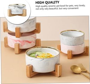 Bol en céramique personnalisé pour chien avec support en bois, gamelle pour chat, bol à eau pour animaux de compagnie – Vente en gros - Product Image 2