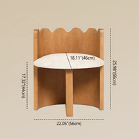 Chaise nordique design, chaise ondulée en bois massif, chaise d'appoint moderne, tabouret de maquillage pour chambre et salon