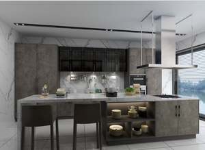 ตู้ครัวไม้ลามิเนตสไตล์ญี่ปุ่น ผลิตตามขนาดที่ต้องการ เฟอร์นิเจอร์ร้านอาหาร ผลิตในจีน กันน้ำ เป็นมิตรกับสิ่งแวดล้อม - Product Image 5