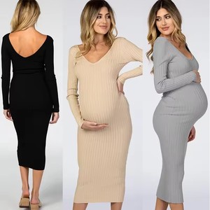 King Mcgreen Star femmes couleur unie coton à manches longues haut d'allaitement confortable respirant <span class=keywords><strong>robe</strong></span> <span class=keywords><strong>enceinte</strong></span> - Product Image 1