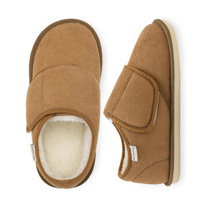 Chaussons d'intérieur en velours côtelé pour femmes, chauds pour l'hiver, avec logo personnalisé, fermeture <span class=keywords><strong>velcro</strong></span> réglable, ouverture large, mousse à mémoire de forme - Product Image 2
