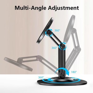 Supporto da Tavolo Magnetico Pieghevole in Lega di Alluminio con Rotazione a 360° per iPhone 17 16 15 14 13 12 Pro Max - Product Image 3