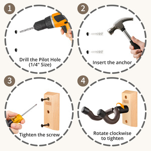 Soporte de Guitarra Ecológico MUSO, Gancho para Colgar, Nuevo Diseño de Dos Niveles, Organizador de Accesorios para Instrumentos, Soporte de Pared de Madera - Product Image 2
