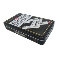 Boîte à dominos en fer blanc personnalisée pour l'emballage des jeux d'échecs, boîte artisanale rectangulaire recyclable