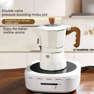 Cafetera Italiana <span class=keywords><strong>Moka</strong></span> de <span class=keywords><strong>Doble</strong></span> Válvula Personalizable y Ecológica, Cafetera Espresso de Aleación de Aluminio para Preparar Café Portátil al Aire Libre - Product Image 6