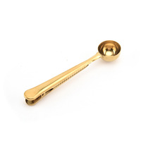 Cuillères doseuses multicolores en acier inoxydable avec clip de fermeture pour sac, SUS 304, mesure précise pour la cuisine, la pâtisserie, le café, le thé