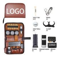 Sac d'accessoires de golf en plastique et cuir PU imperméable avec logo personnalisé, kit d'outils 12-en-1, pochette organisatrice, ensemble cadeau d'entreprise pour tournoi