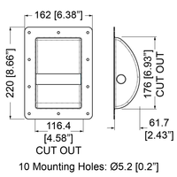 Grande poignée pour tiroir Manija Parlante Embutir Audio Profesional Agarradera Metalica Para Bafle 22X16.5cm Armado Bafles Parts