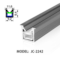W9.2 H9.4mm Bande lumineuse LED moderne en aluminium anti-éblouissement Profil T5 Temper Installation encastrée pratique avec abat-jour caché