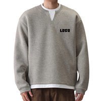 Pull à capuche en coton jacquard avec logo personnalisé OEM/ODM 2026, col en V, sweat-shirt pour homme