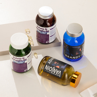 Bouteilles de capsules pharmaceutiques en gros 100 ml 200 ml 250 ml Bouteille en verre pour vitamines Couleur dégradée OEM Capsule cosmétique Complément alimentaire