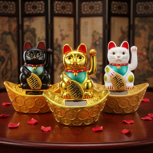 Figurine de chat porte-bonheur <span class=keywords><strong>Maneki</strong></span> <span class=keywords><strong>Neko</strong></span> à énergie <span class=keywords><strong>solaire</strong></span>, qui bouge automatiquement, pour la décoration de la maison ou du magasin - Product Image 3