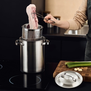 Olla para <span class=keywords><strong>Pasta</strong></span> de Acero Inoxidable con Colador Integrado, Vaporera para Hervir y Escurrir <span class=keywords><strong>Pasta</strong></span> y Verduras, Utensilio de Cocina de Fácil Drenaje - Product Image 6