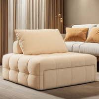 Sofá Cama Individual Extralargo Multifuncional de Tela Estilo Bombón