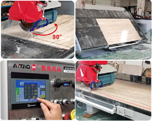 AiTao 5+2 Axis Professional CNC Granite/<b>Marble</b>/Tile Cutting Machine Automatic Stone Bridge Saw PLC 15kw 380V High Bearing Gear - Product Image 4
