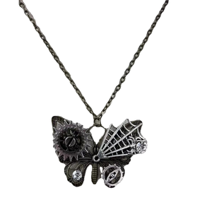 Collar de cadena para clavícula de aleación de moda, estilo Steampunk, con engranaje mecánico en forma de corazón, diseño retro de insecto y búho - Product Image 3